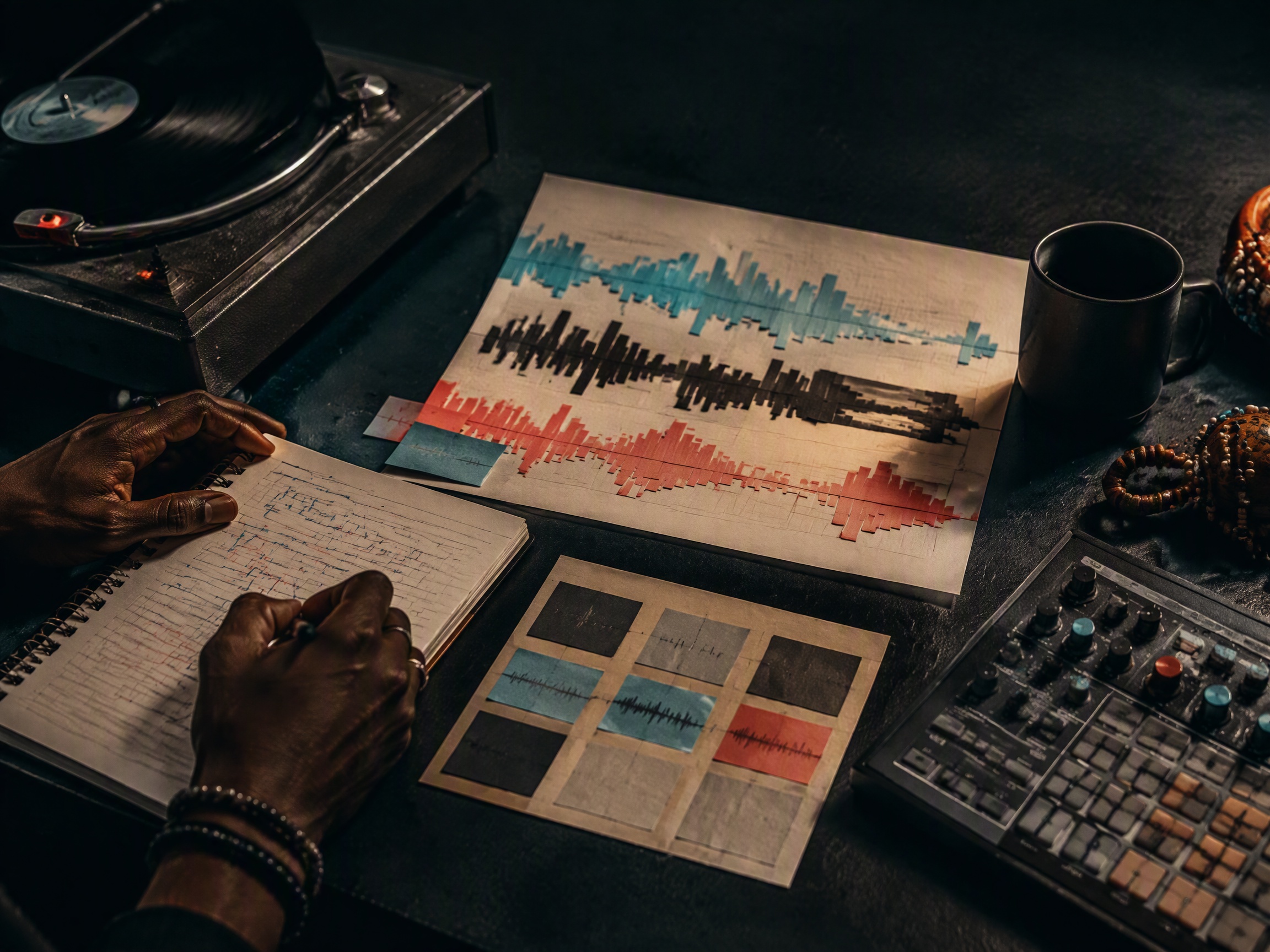 Creative process scene for afrobeat music