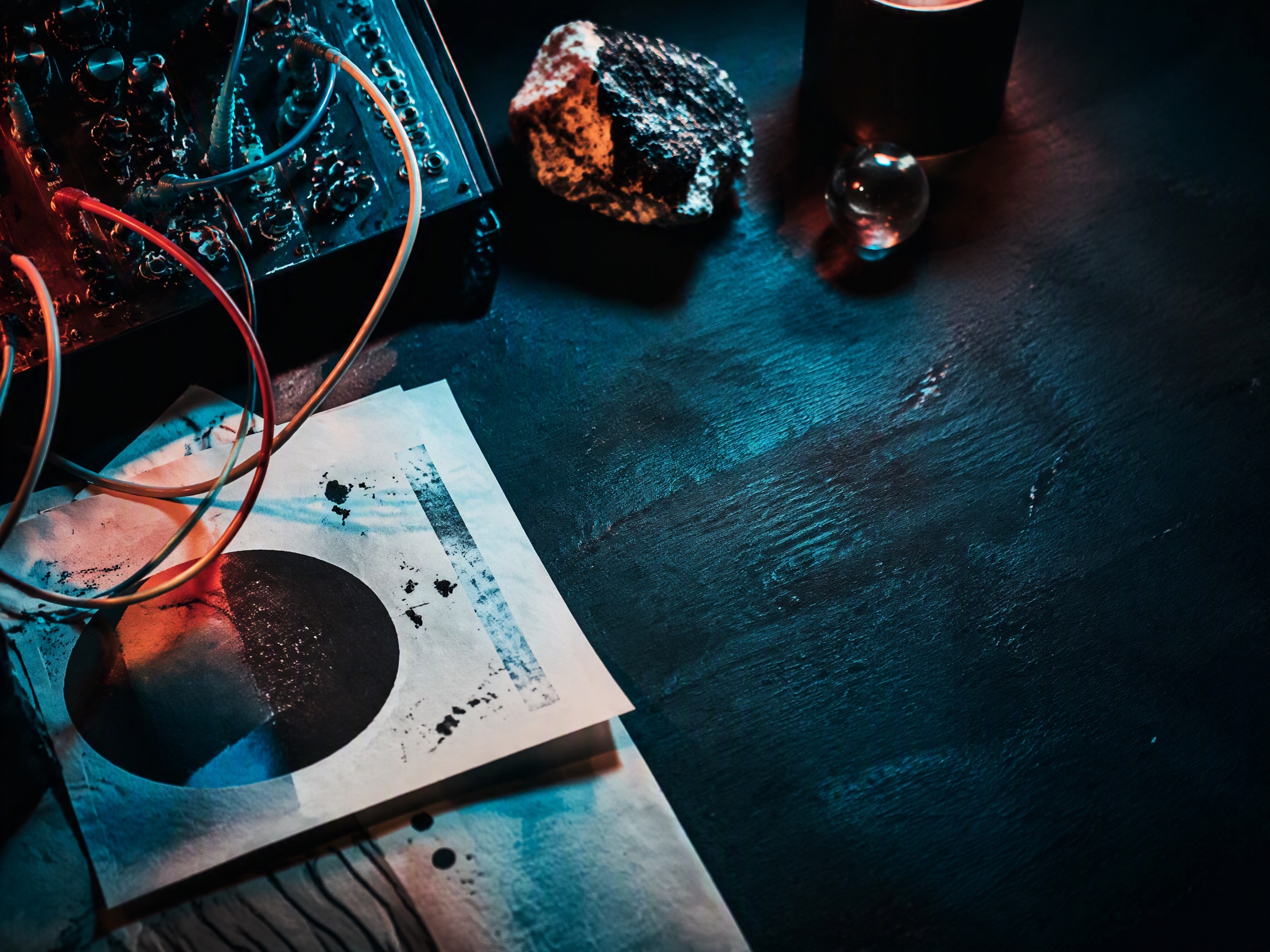 Close-up sound texture inspired by electronic music