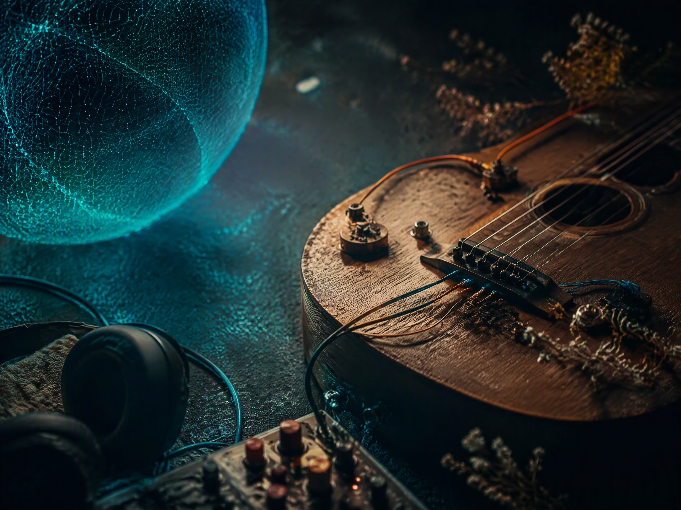 Close-up sound texture inspired by folk music