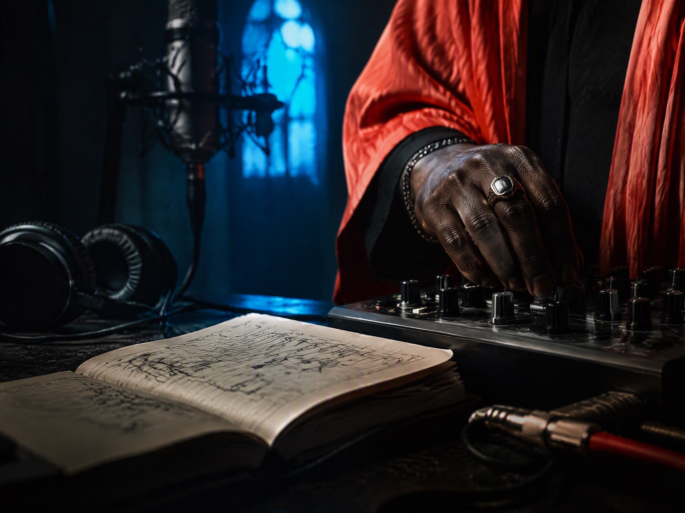 Close-up sound texture inspired by gospel music