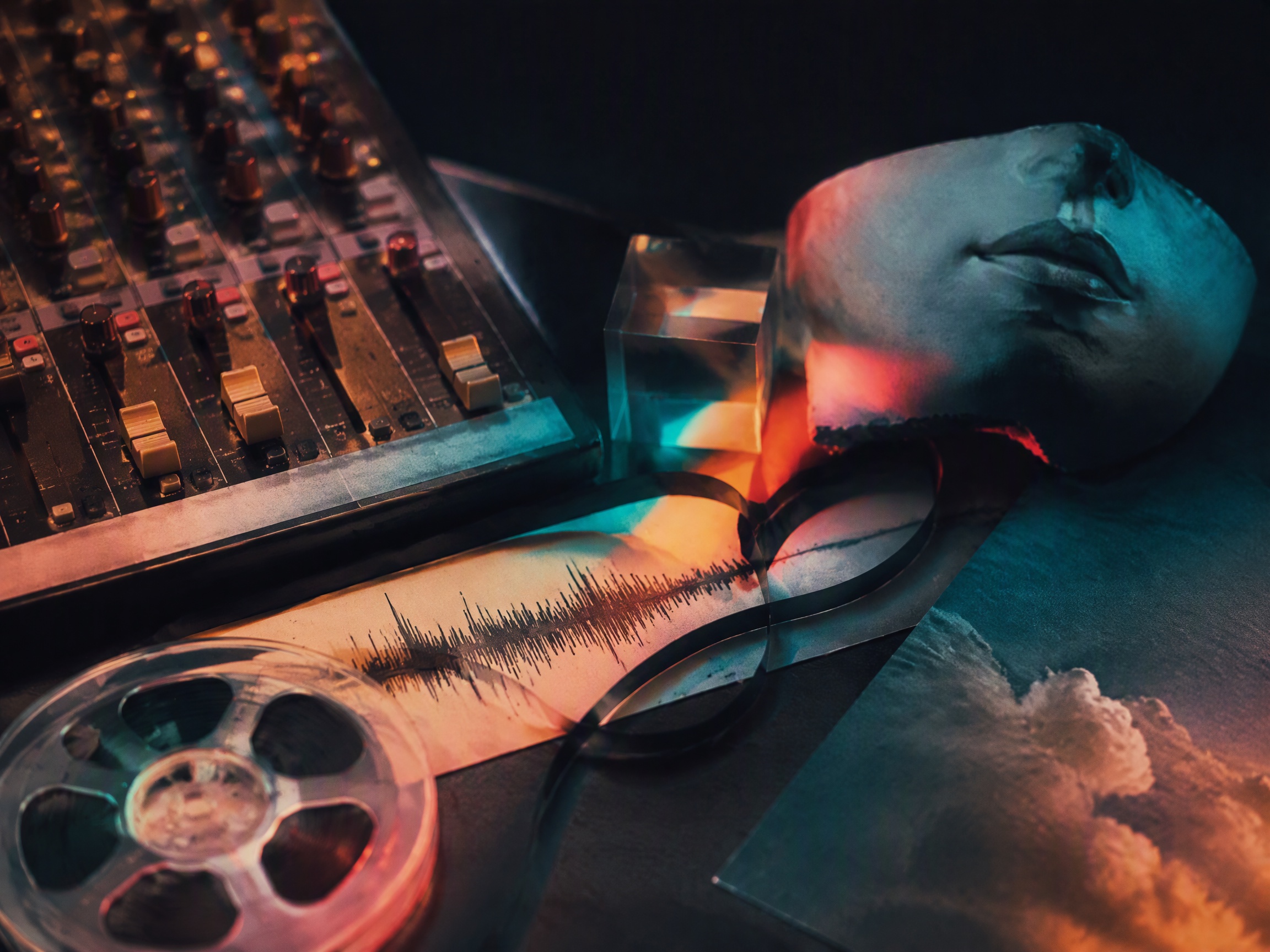Close-up sound texture inspired by indie pop music