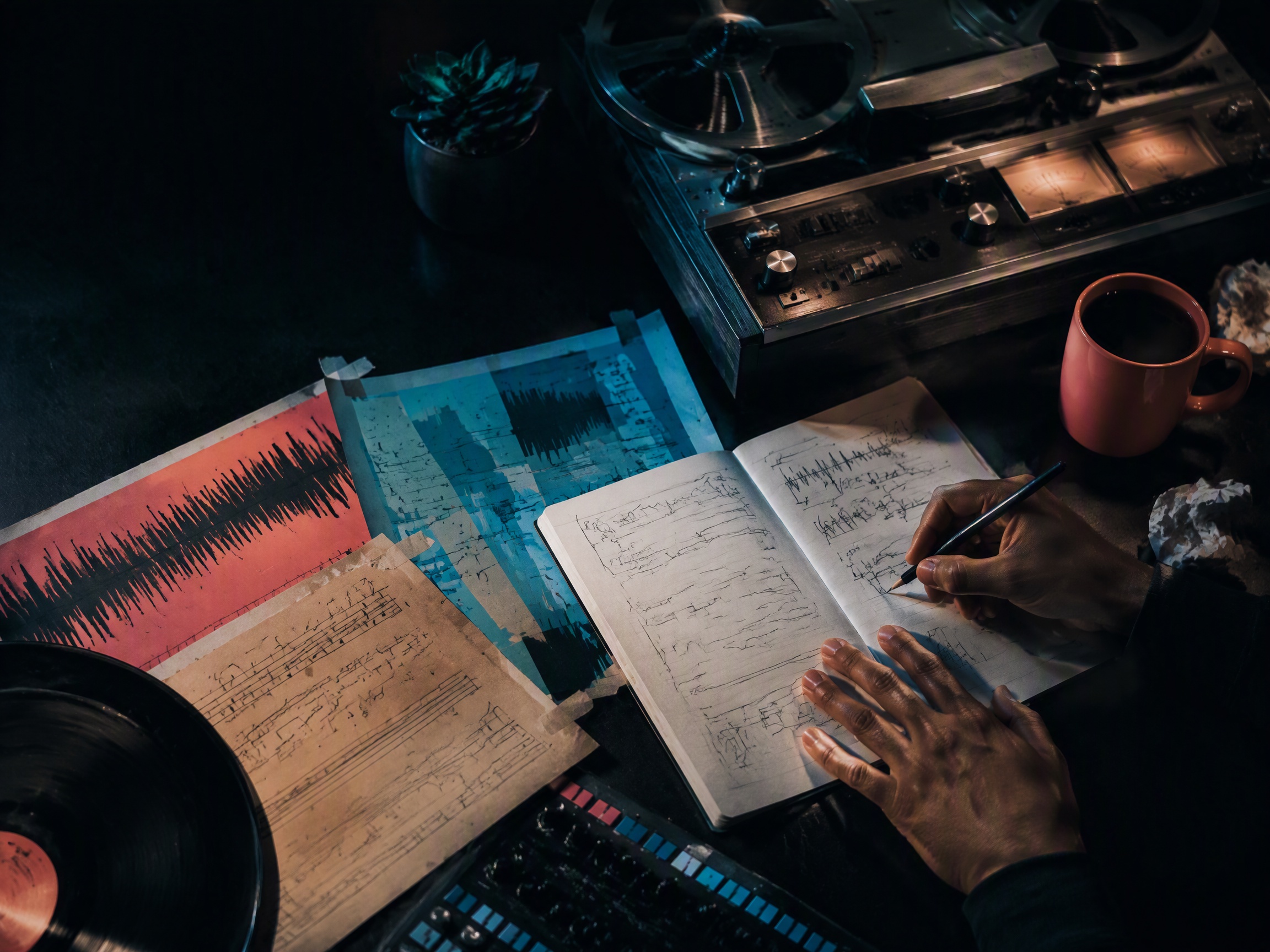Creative process scene for jazz music
