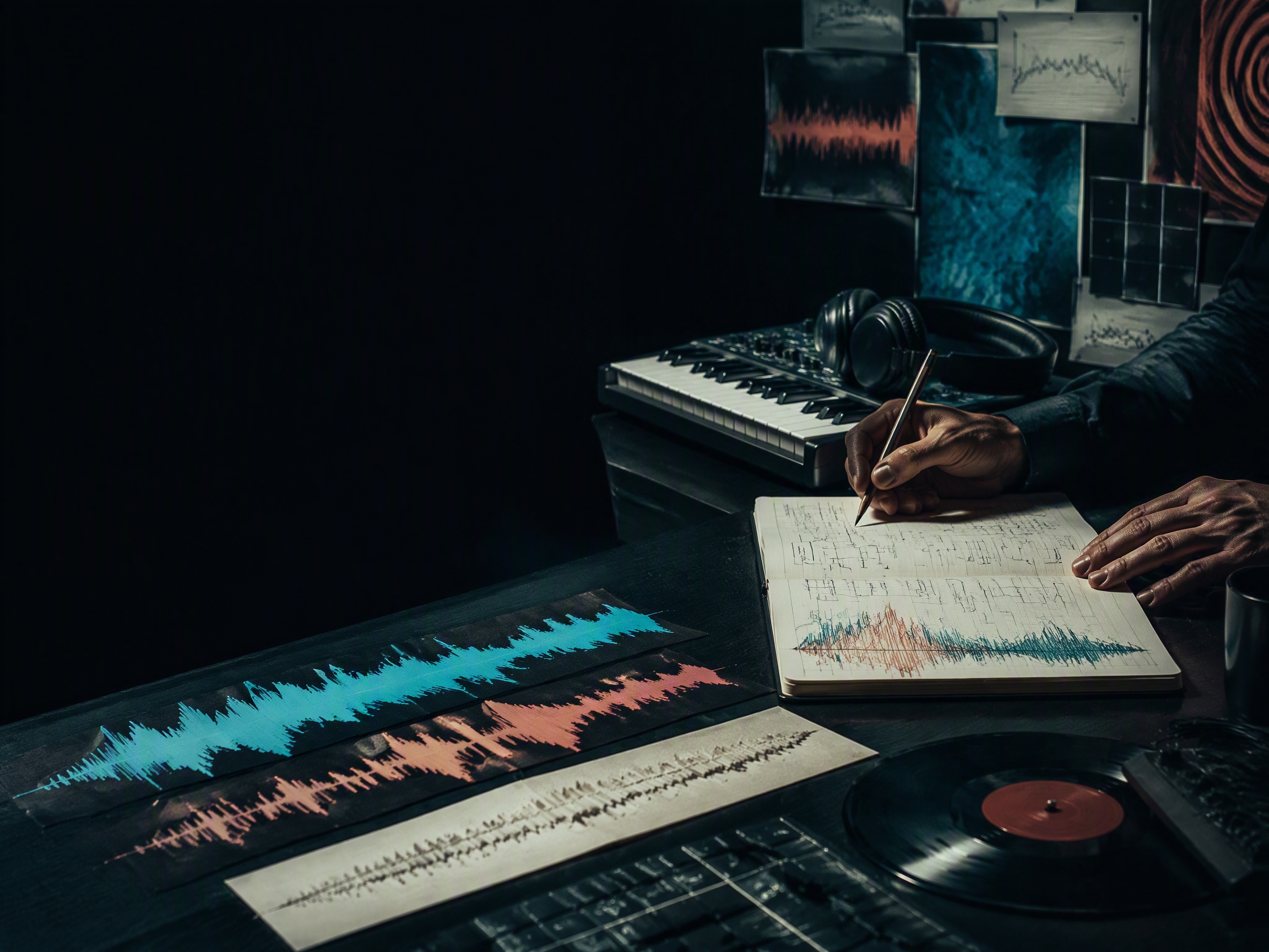 Creative process scene for music tools music