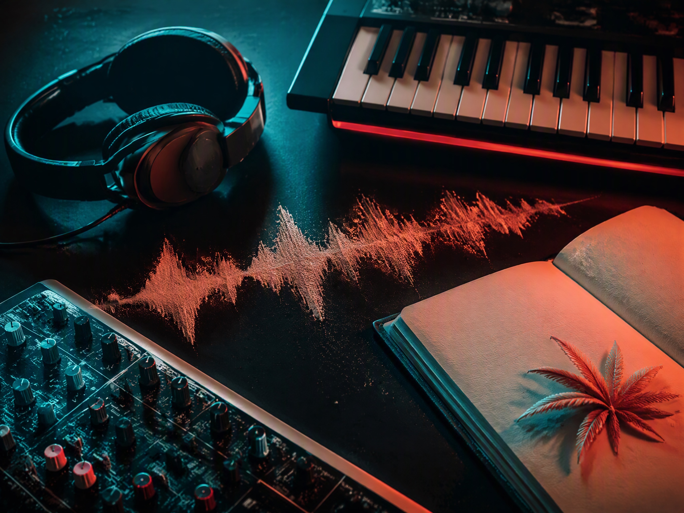 Close-up sound texture inspired by reggaeton music