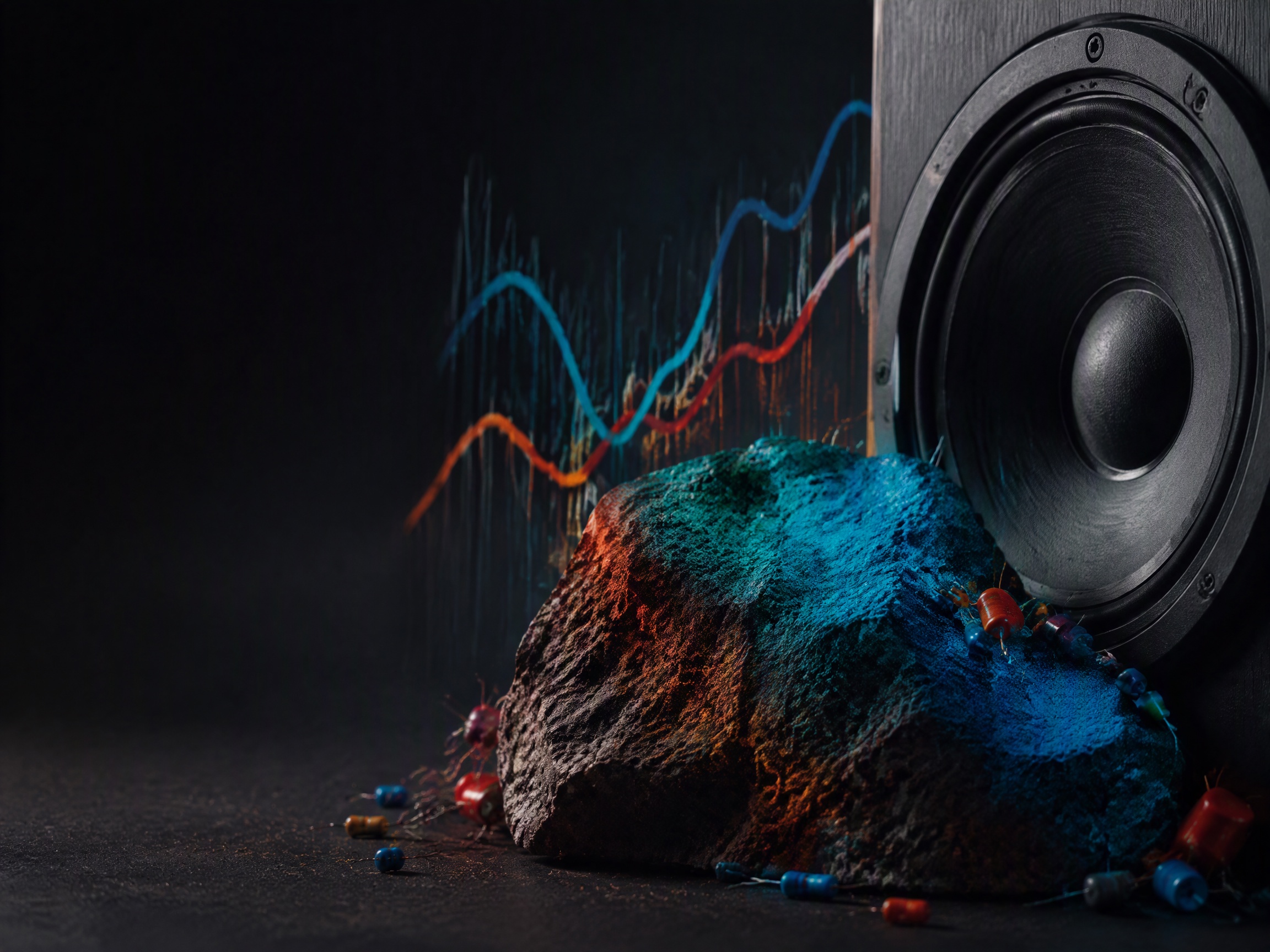 Close-up sound texture inspired by rock music