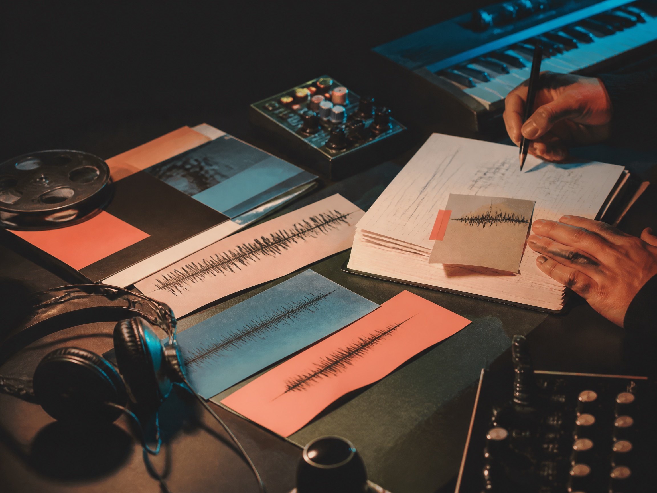 Creative process scene for song generator comparison music