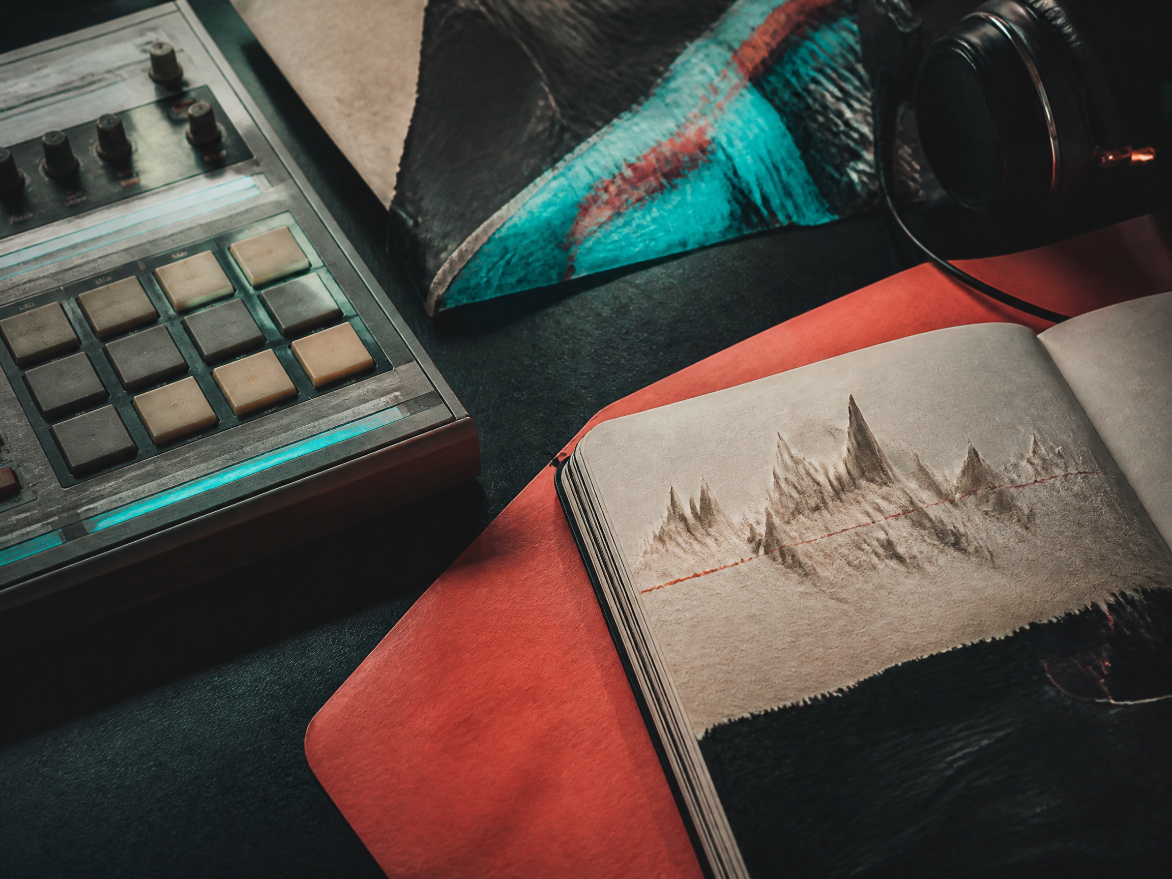 Close-up sound texture inspired by trap music