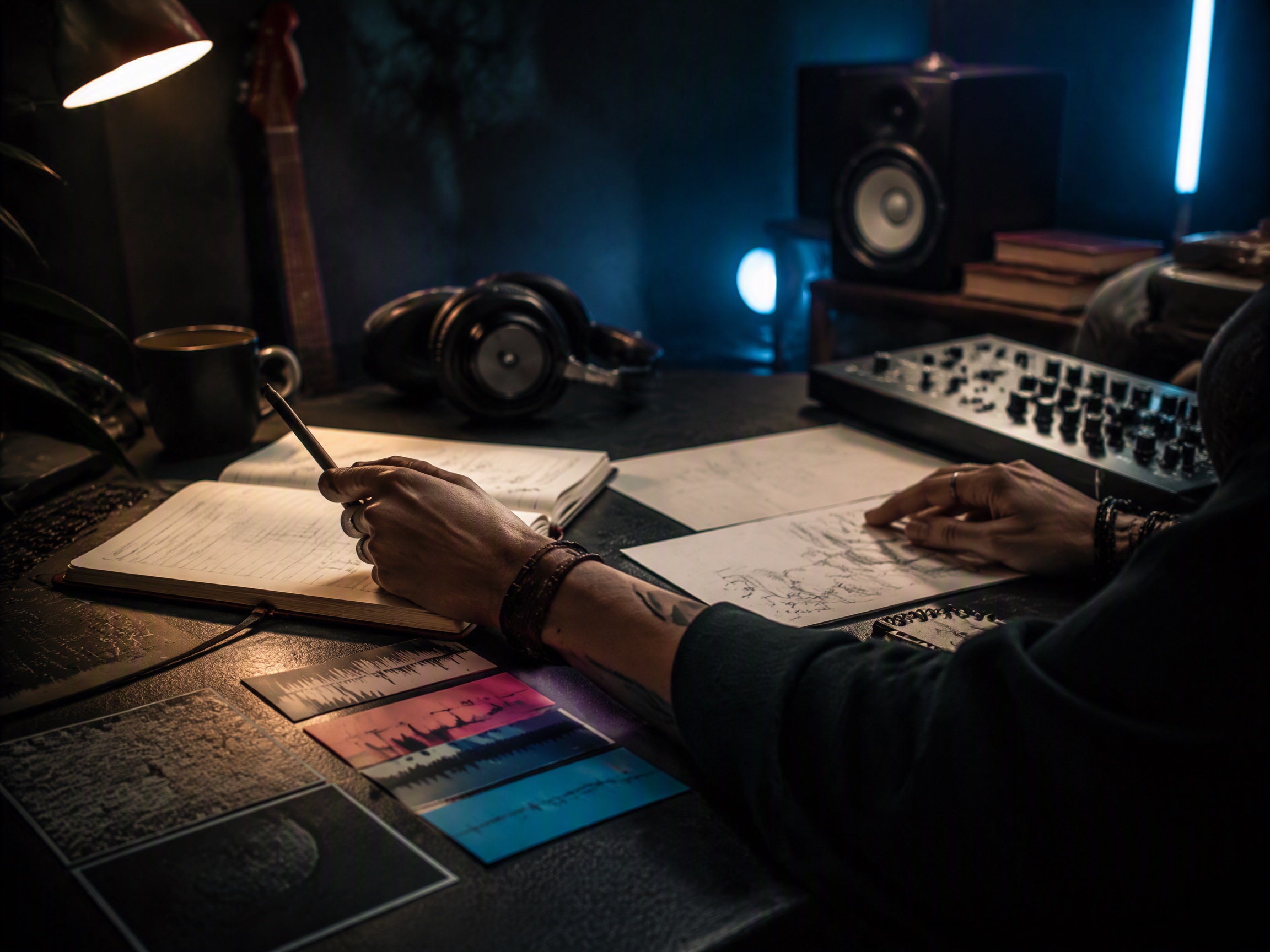 Creative process scene for best suno alternative music
