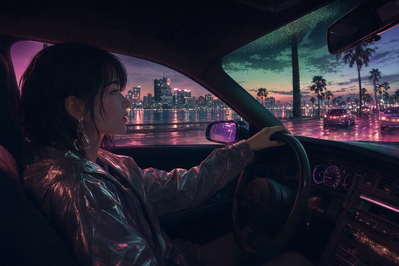 City Pop Vaporwave AI MV editorial cover