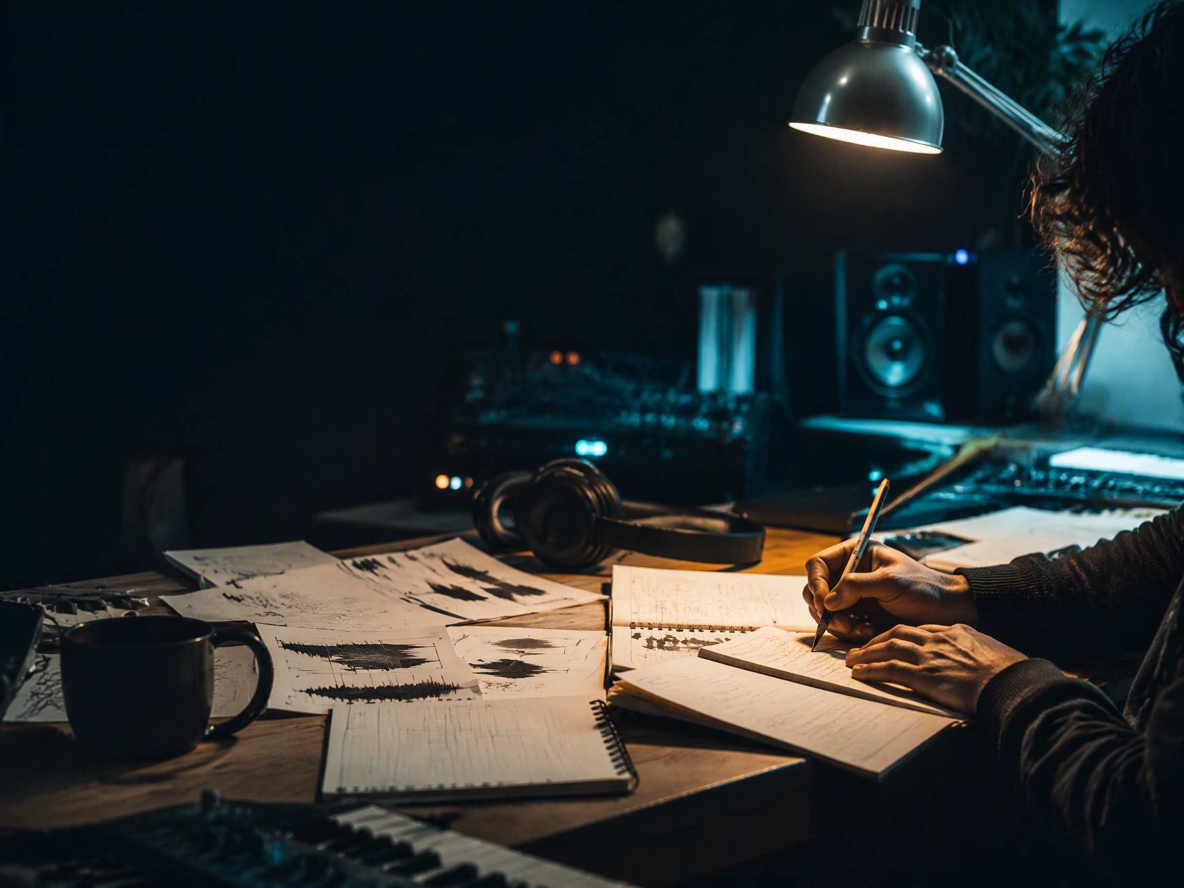 Creative process scene for focus music