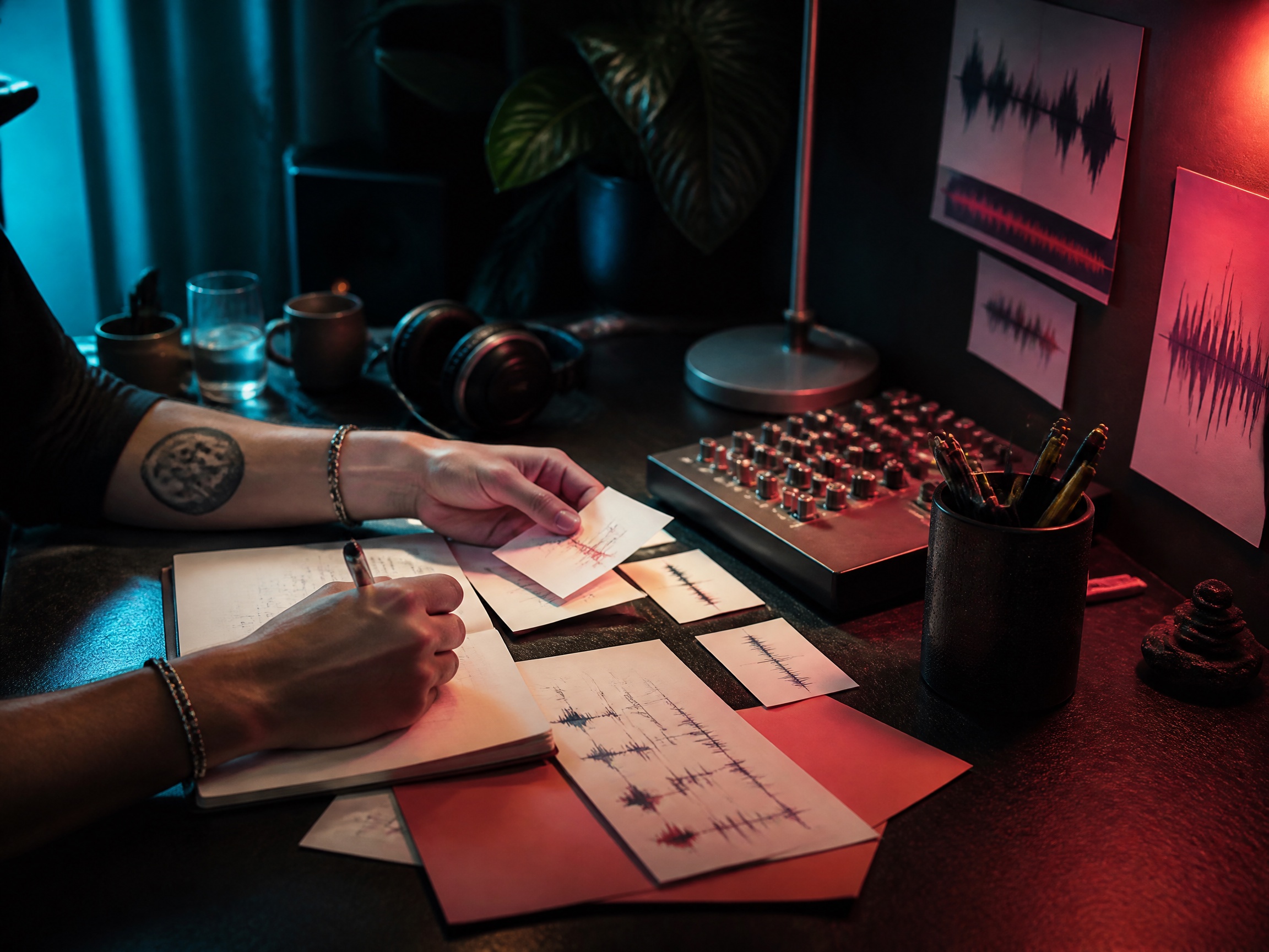 Creative process scene for instagram stories music