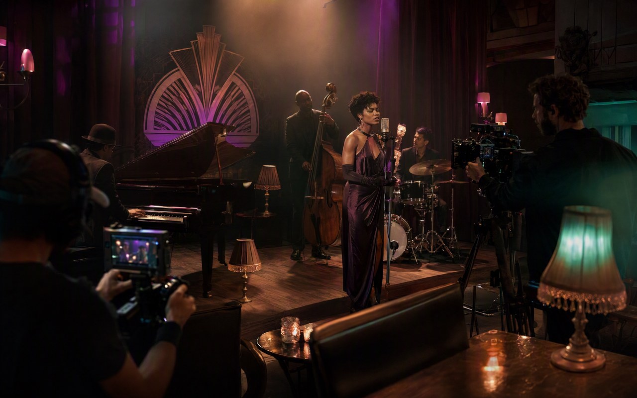 Creative process scene for jazz club performance ai mv music