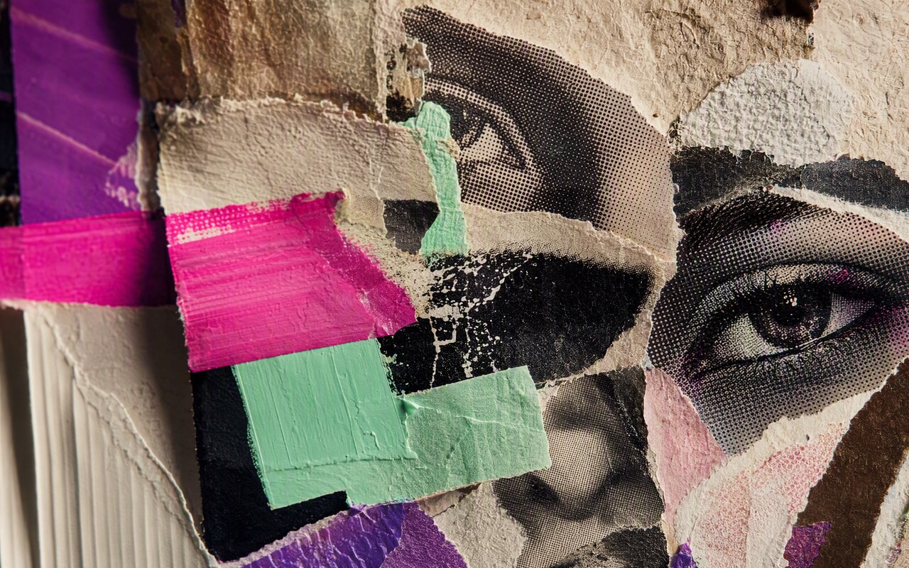 Close-up sound texture inspired by kinetic collage ai music video music