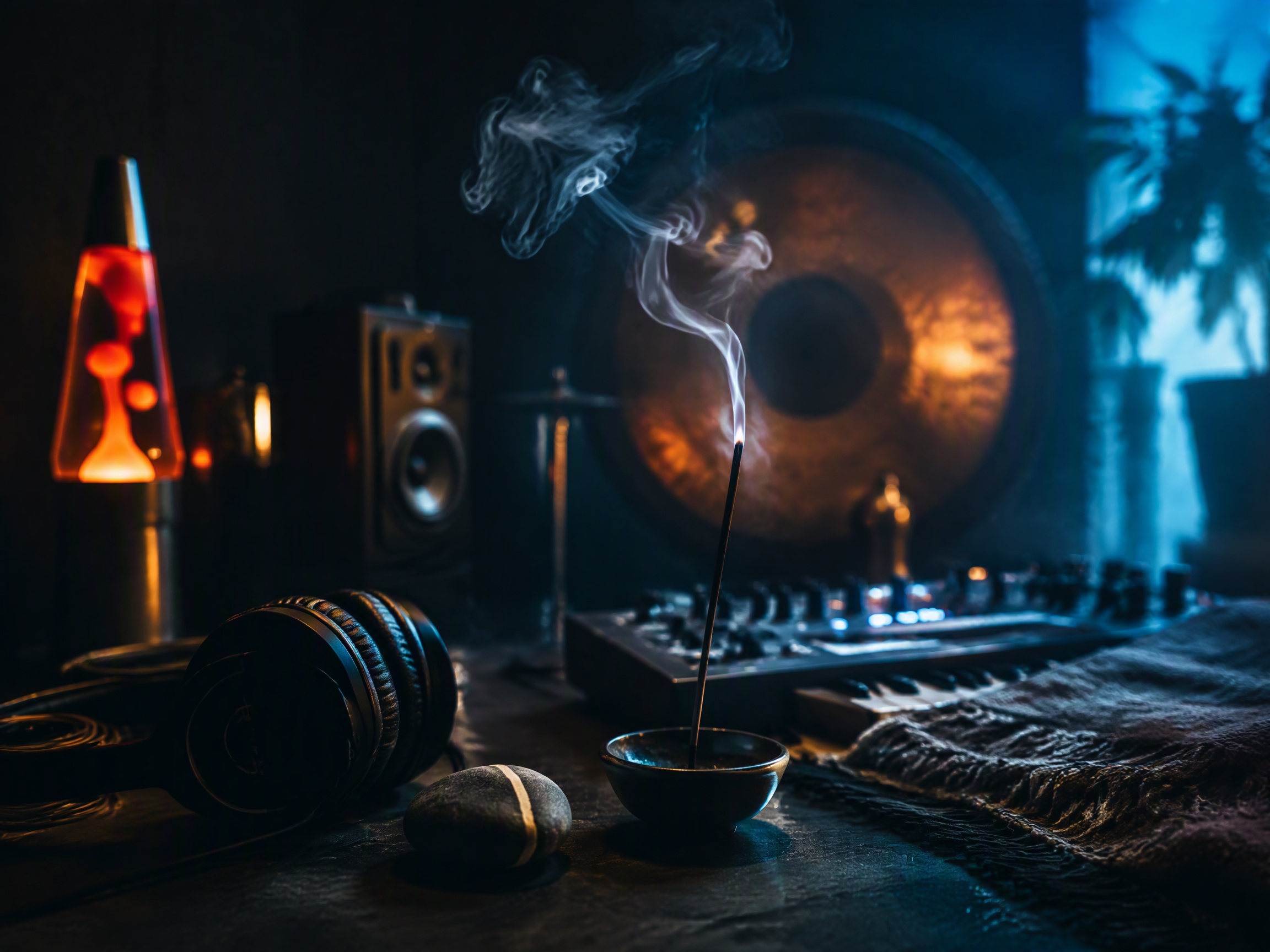Close-up sound texture inspired by meditation music