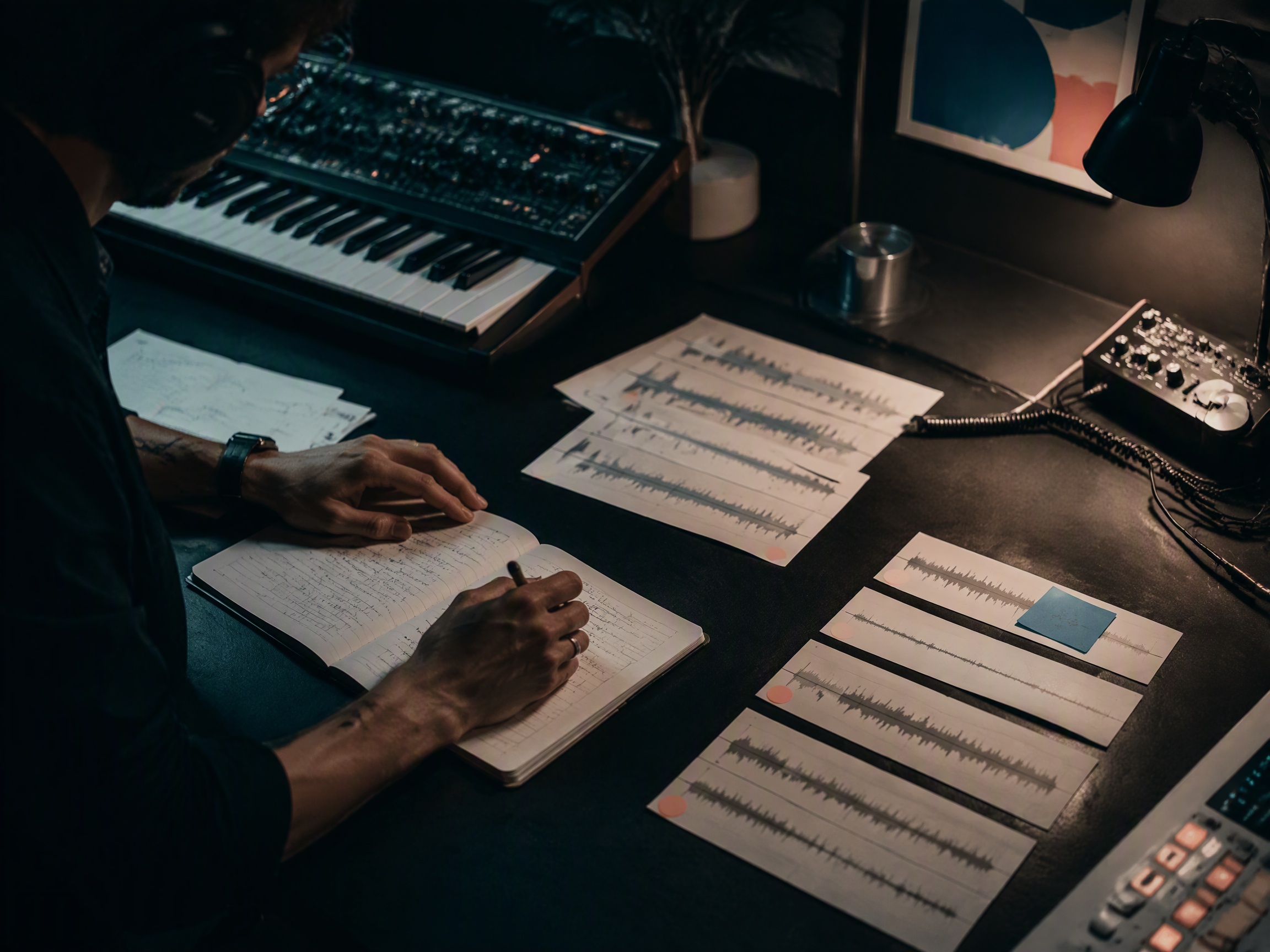 Creative process scene for productivity music