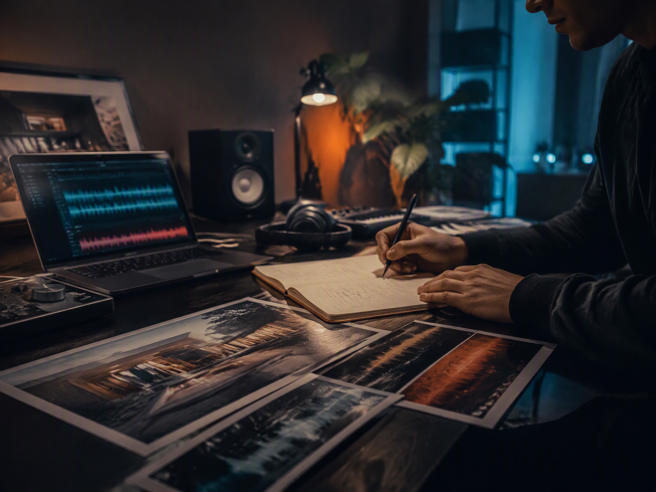 Creative process scene for real estate video music