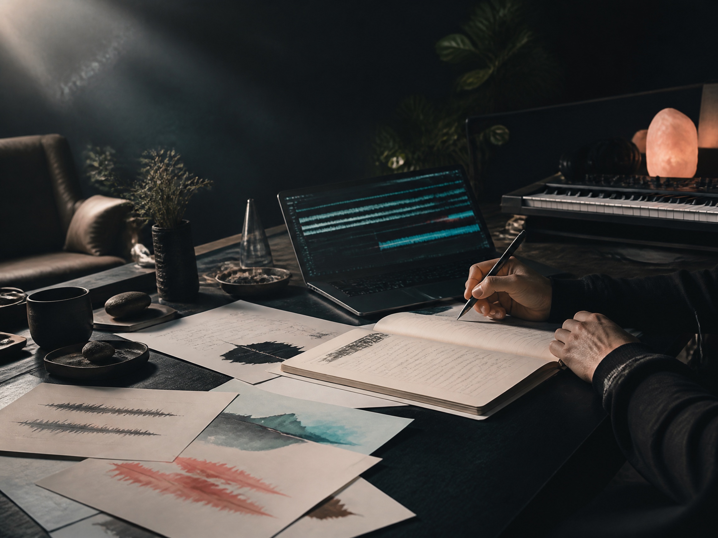 Creative process scene for relax music