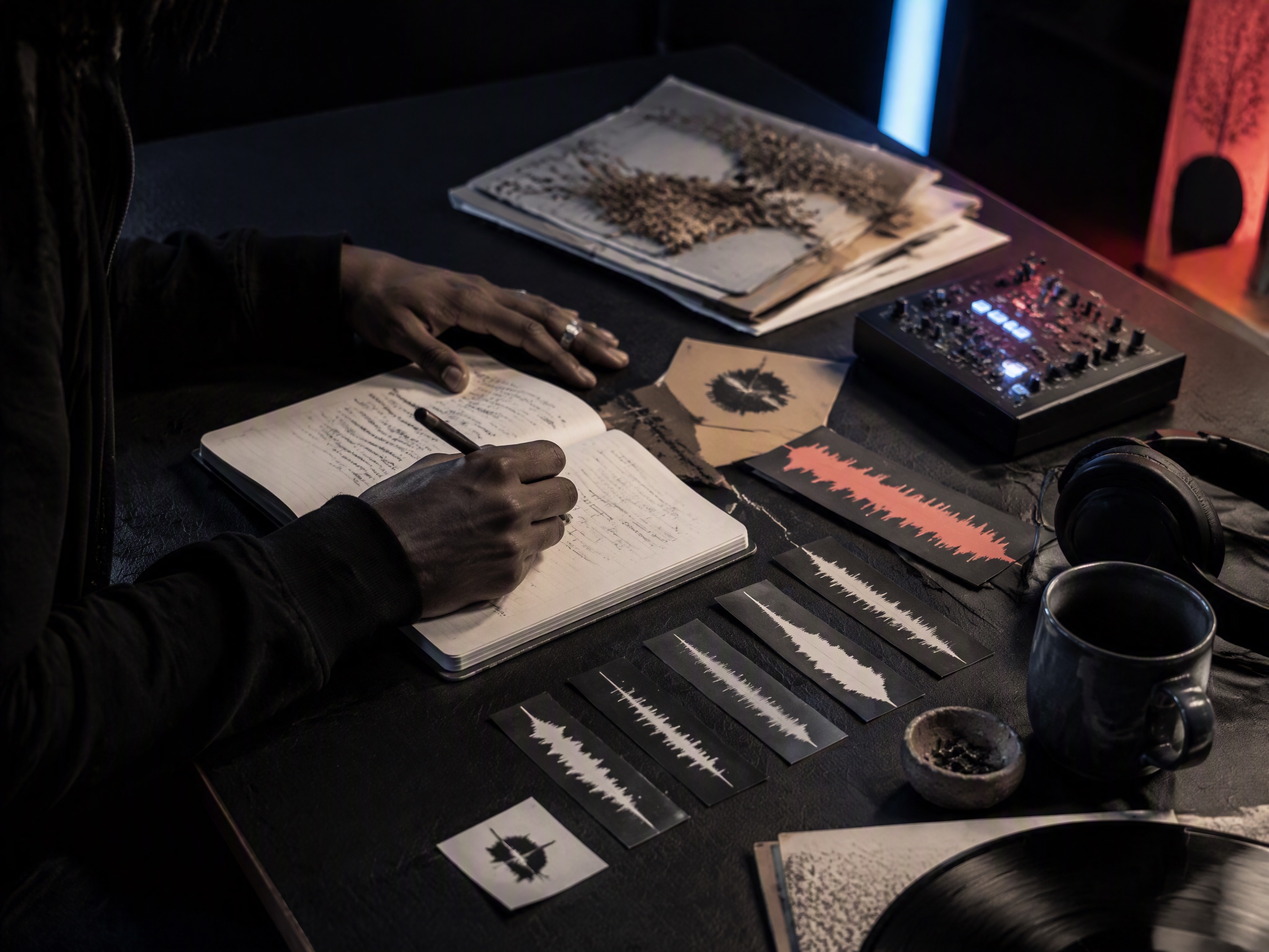 Creative process scene for shorts music