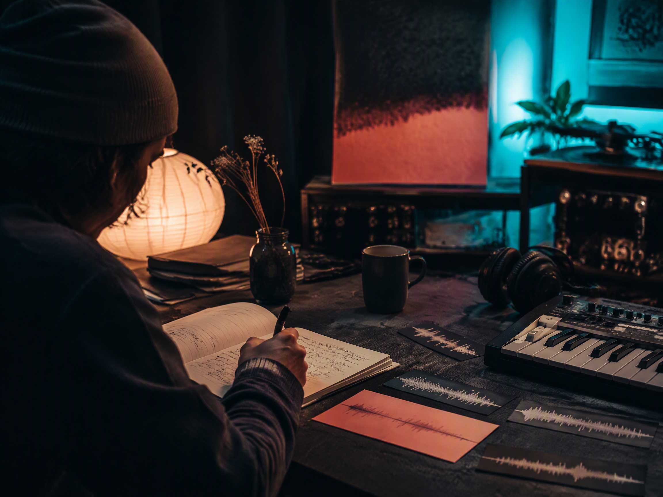Creative process scene for study lofi music