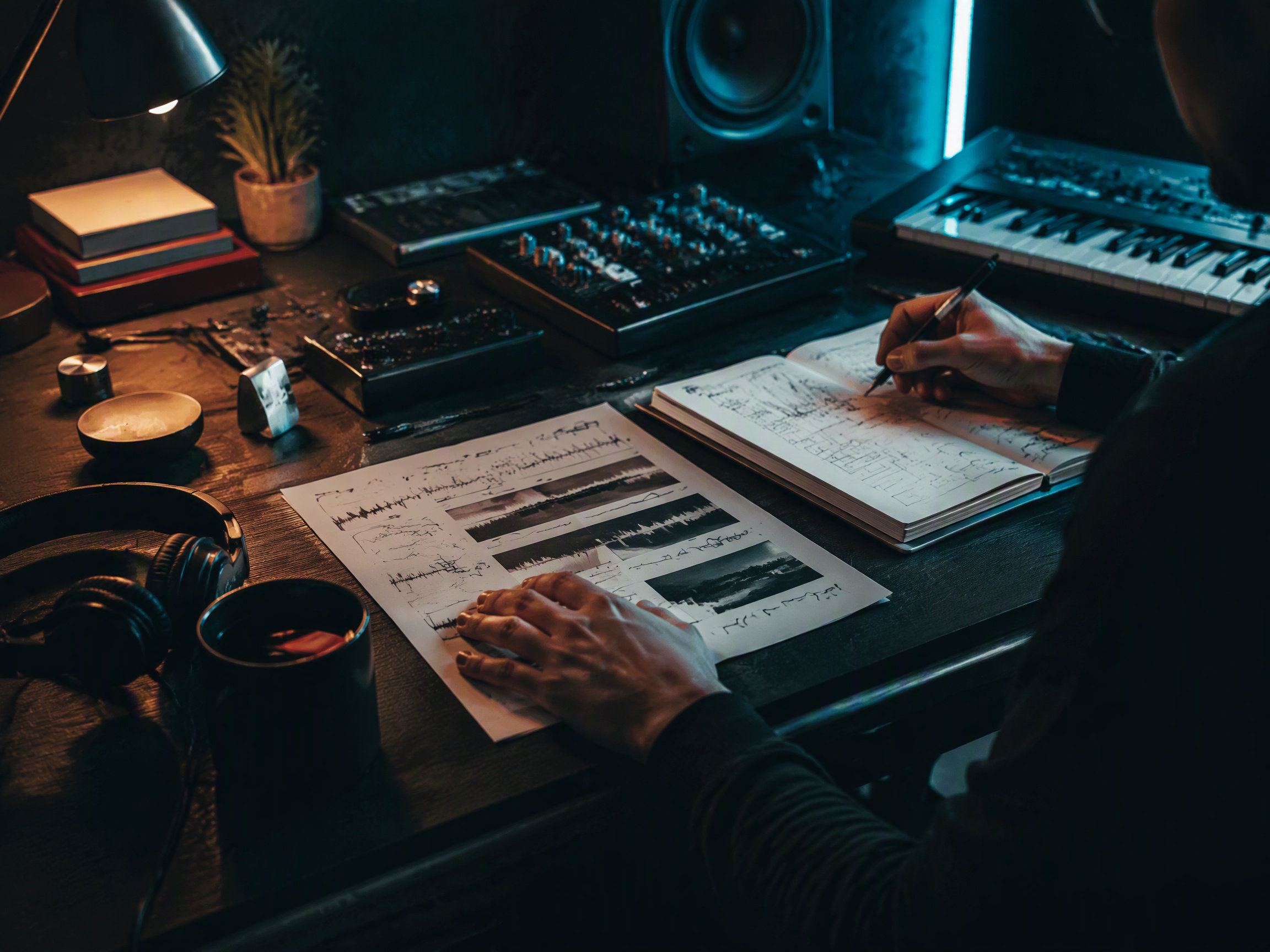 Creative process scene for study music