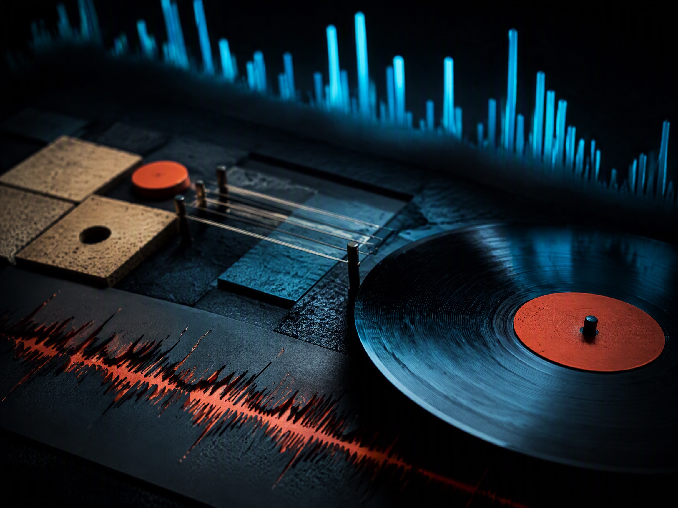 Close-up sound texture inspired by suno alternative for beginners music