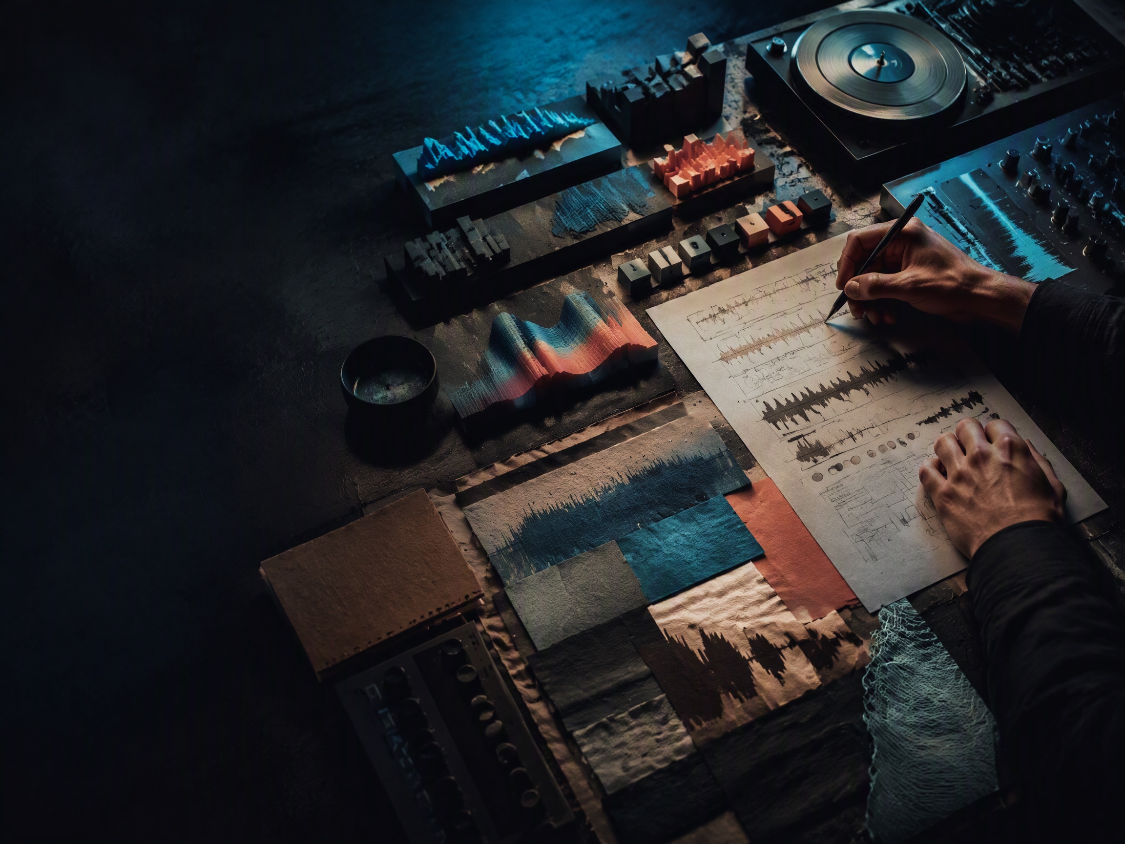 Creative process scene for suno alternative music