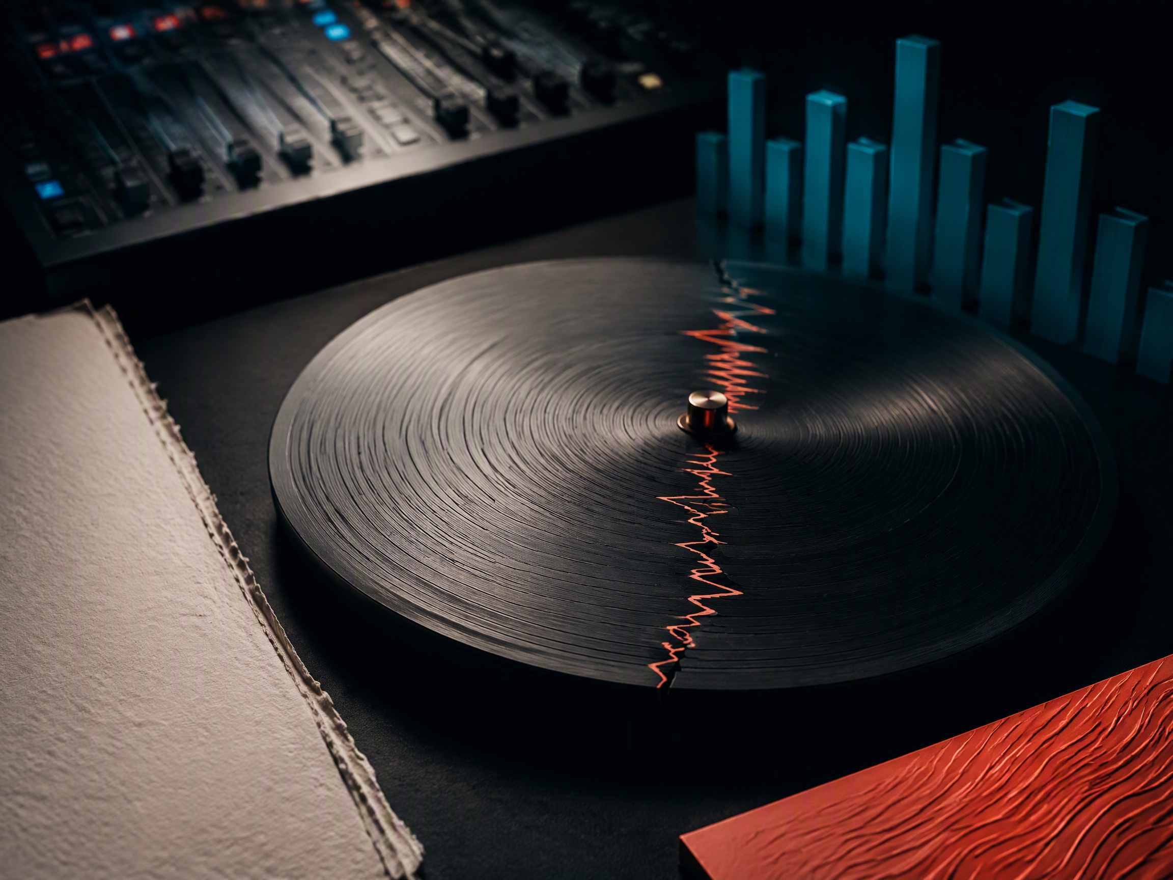 Close-up sound texture inspired by suno arbitration terms change music