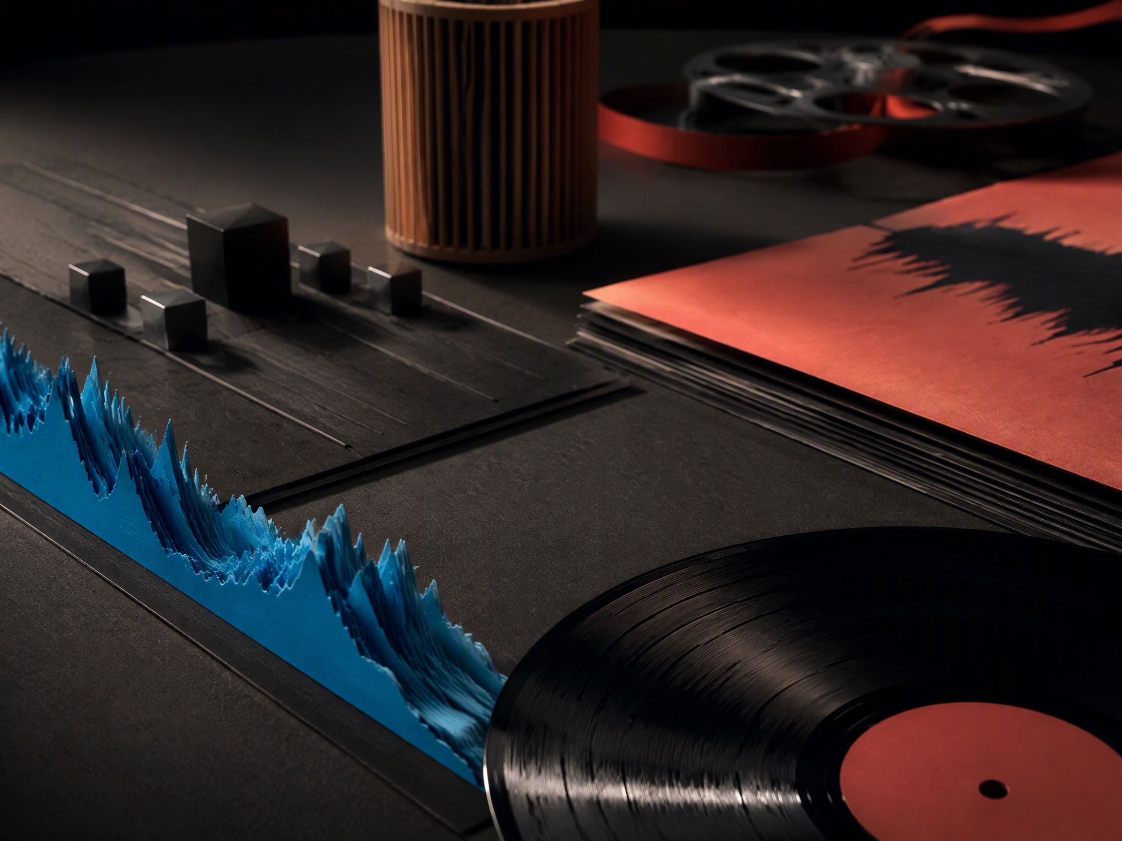 Close-up sound texture inspired by suno model retirement workflow risk music