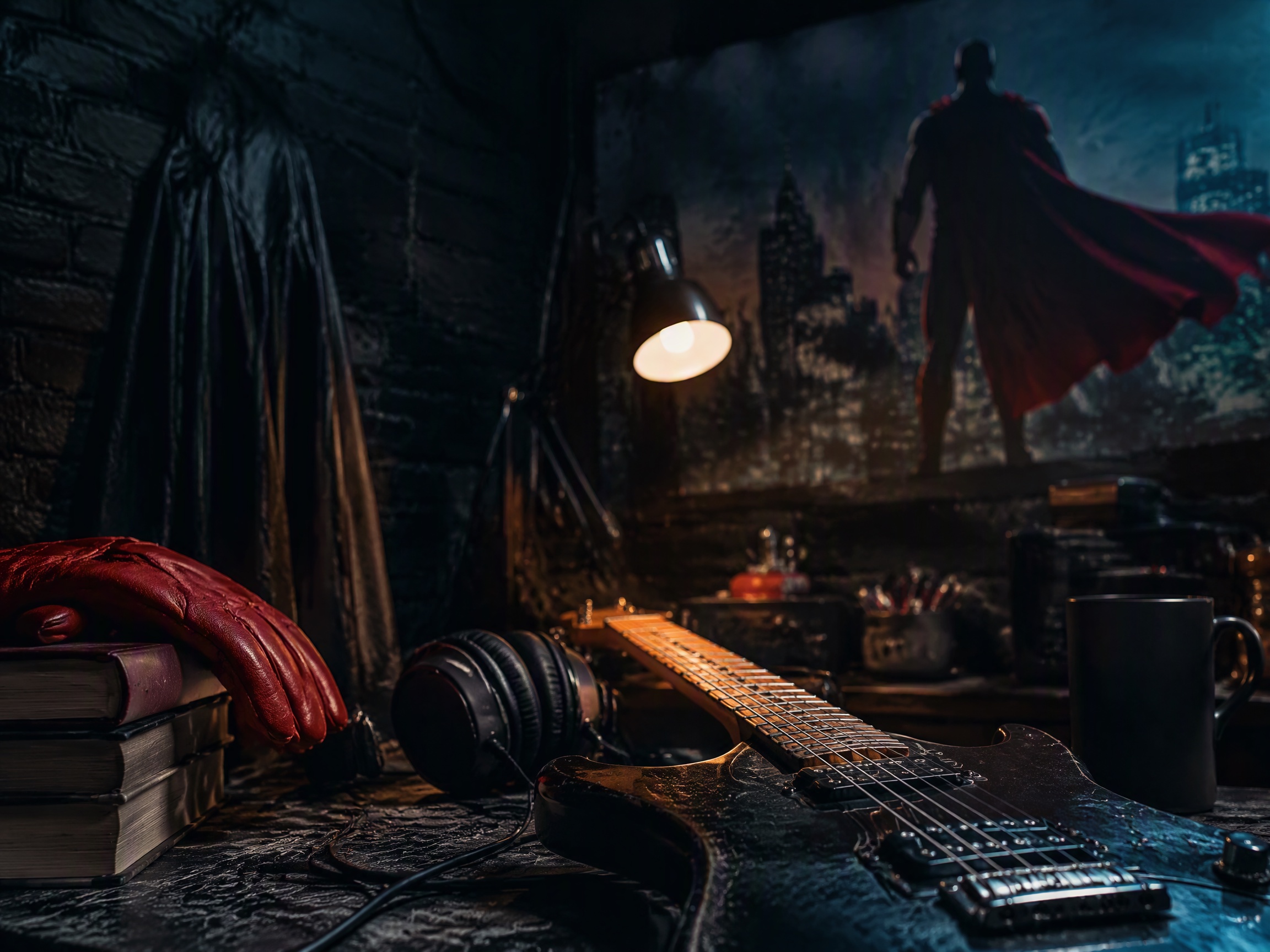 Close-up sound texture inspired by superhero theme music