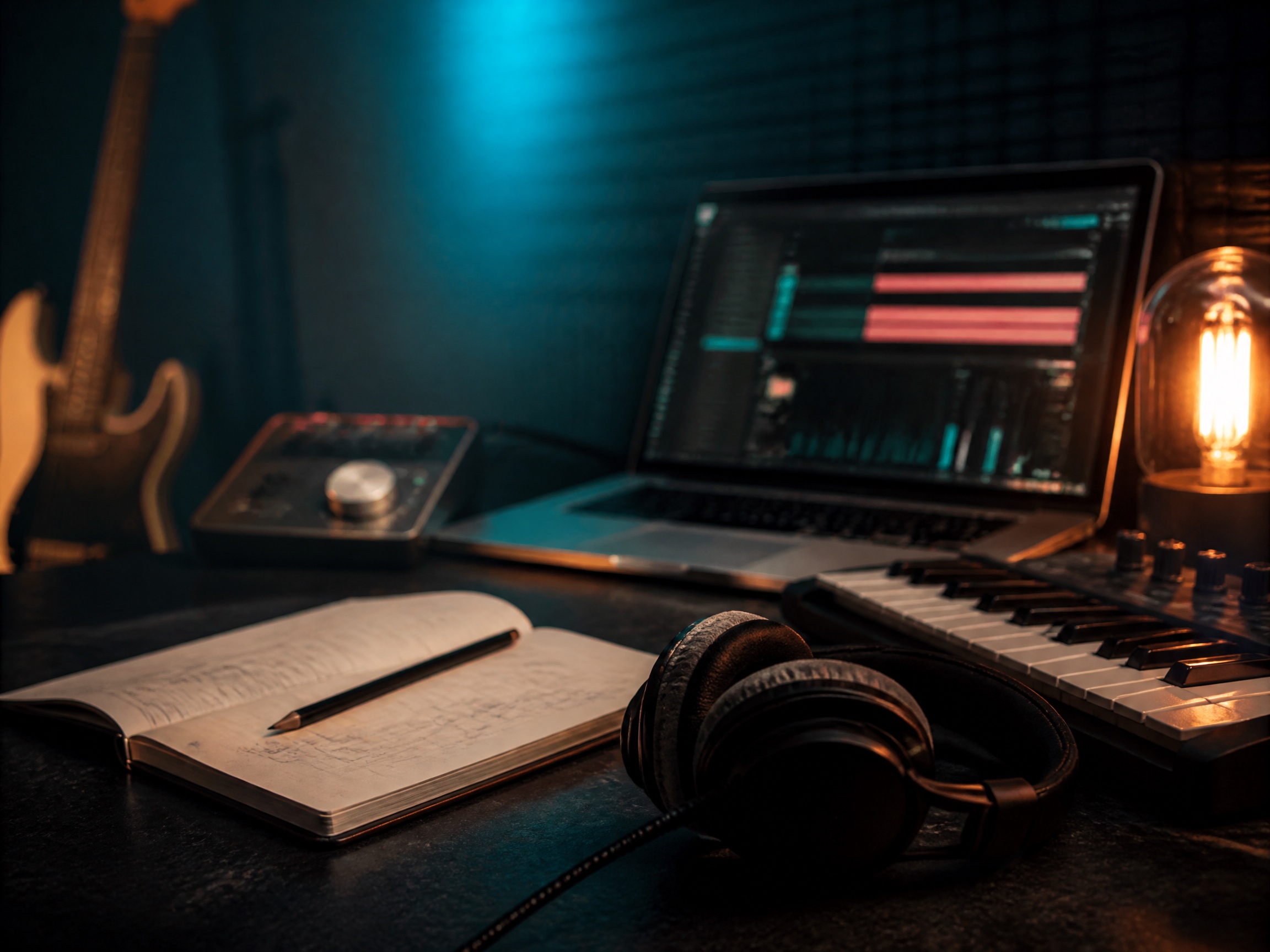 Close-up sound texture inspired by tutorials music