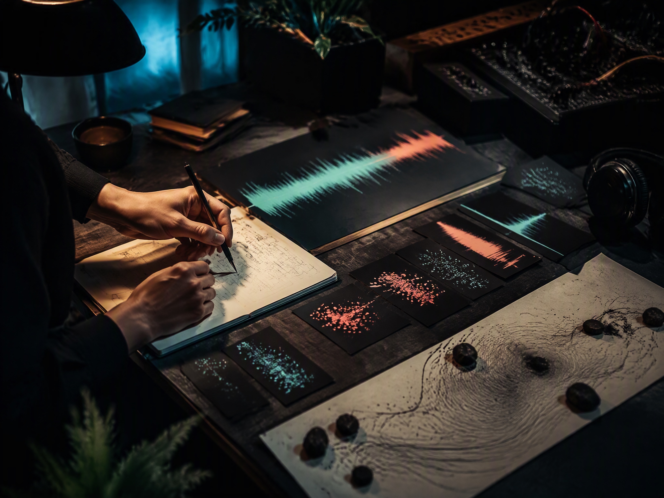 Creative process scene for udio alternative music
